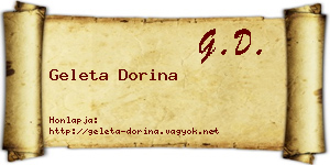 Geleta Dorina névjegykártya
